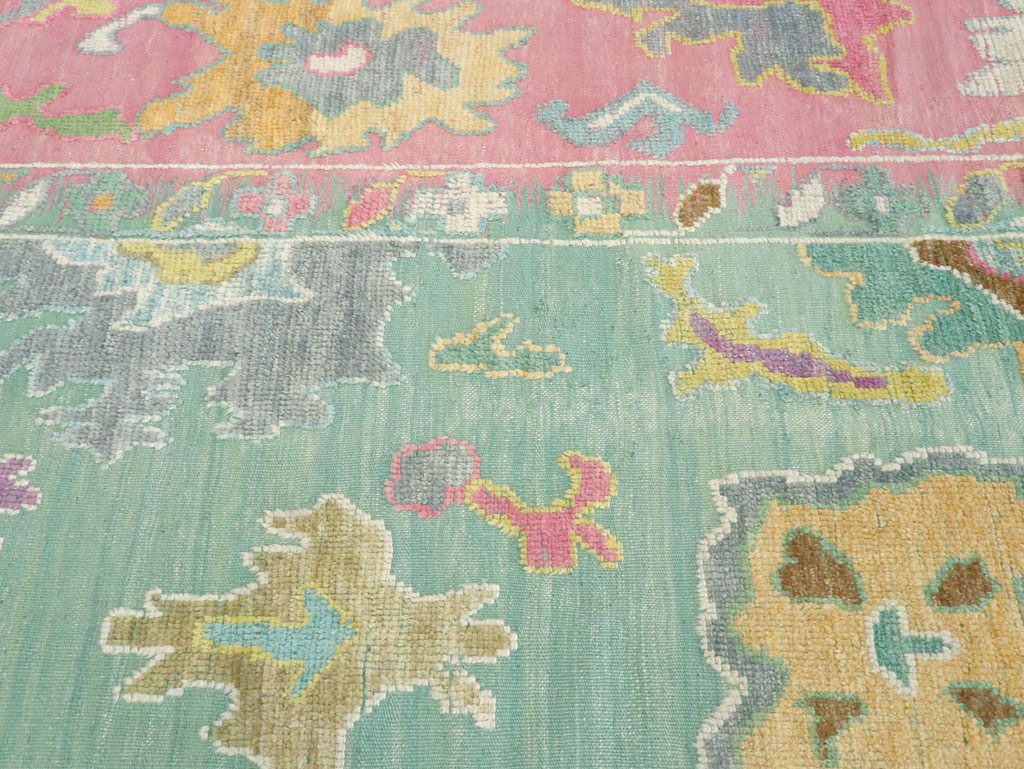 Contemporary Turkish Souf Oushak Large Room Size Carpet, No.28899 - Galerie Shabab