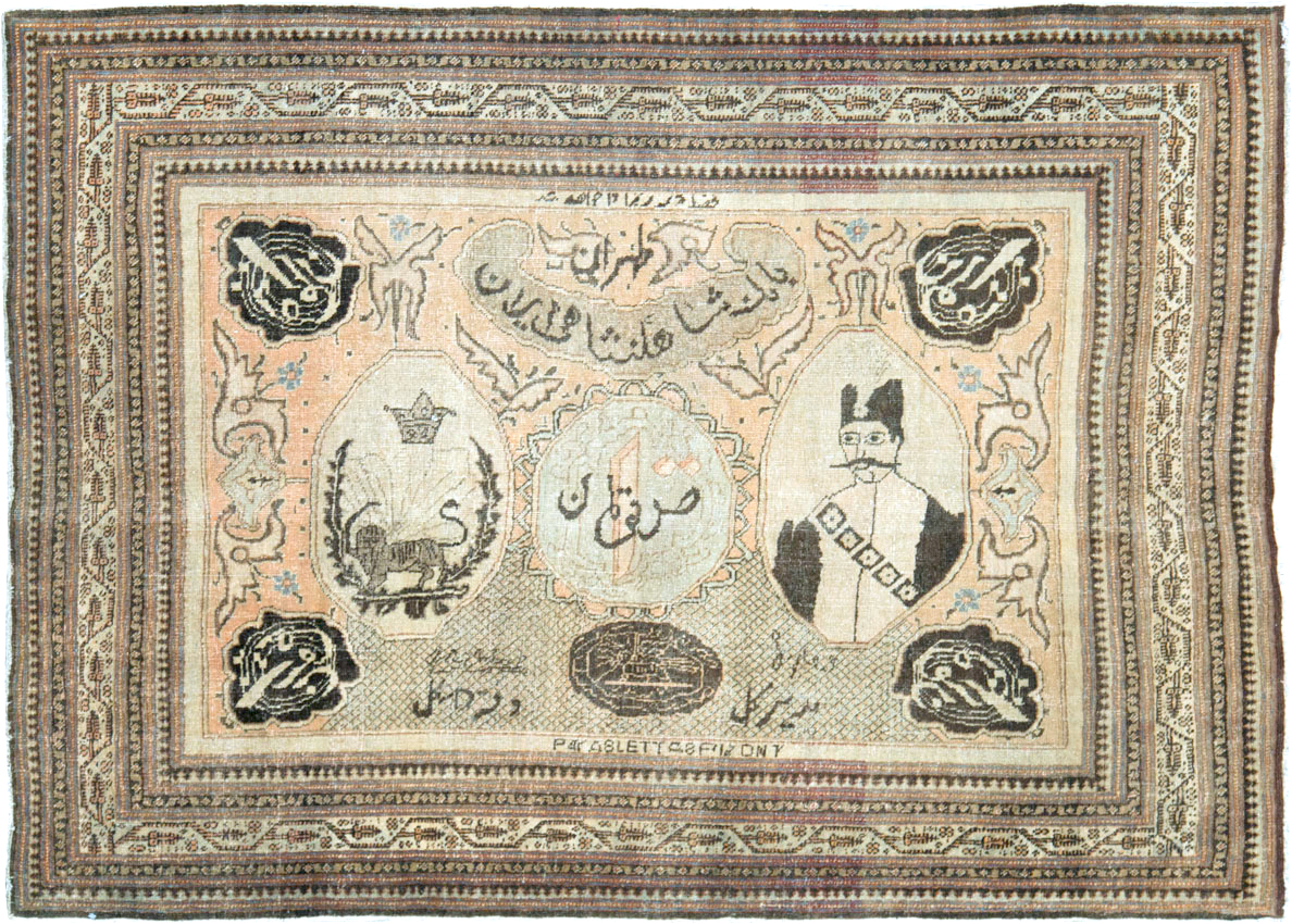 Antique Persian Tabriz Pictorial Rug, No.28901 - Galerie Shabab