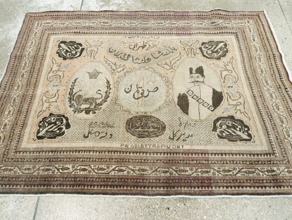 Antique Persian Tabriz Pictorial Rug, No.28901 - Galerie Shabab