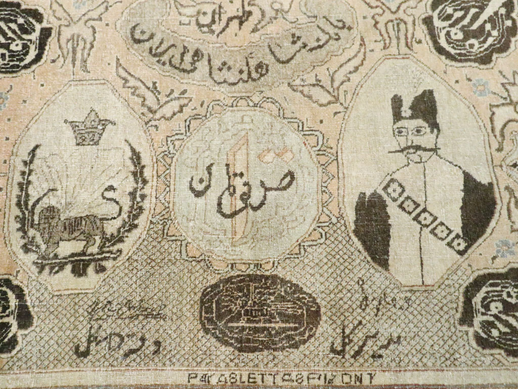 Antique Persian Tabriz Pictorial Rug, No.28901 - Galerie Shabab