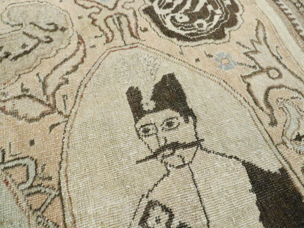 Antique Persian Tabriz Pictorial Rug, No.28901 - Galerie Shabab