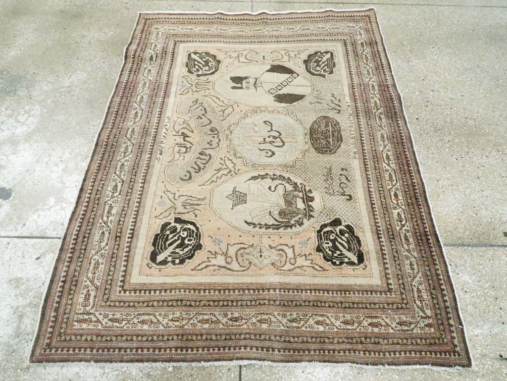 Antique Persian Tabriz Pictorial Rug, No.28901 - Galerie Shabab