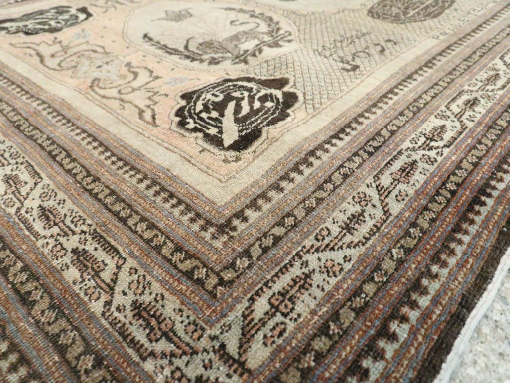 Antique Persian Tabriz Pictorial Rug, No.28901 - Galerie Shabab