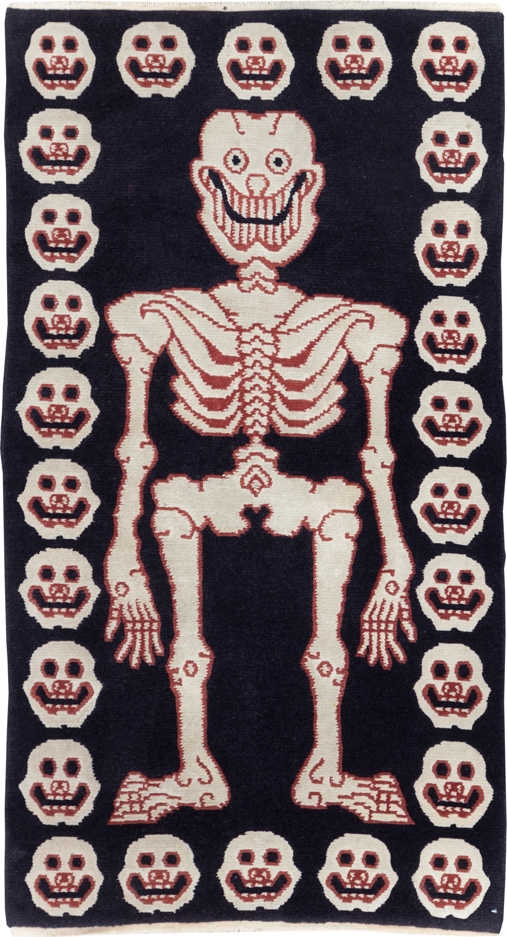 Vintage Tibetan Pictorial Throw Rug, No.28903 - Galerie Shabab