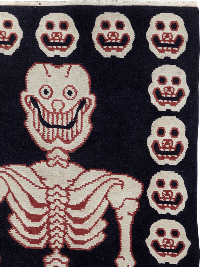 Vintage Tibetan Pictorial Throw Rug, No.28903 - Galerie Shabab