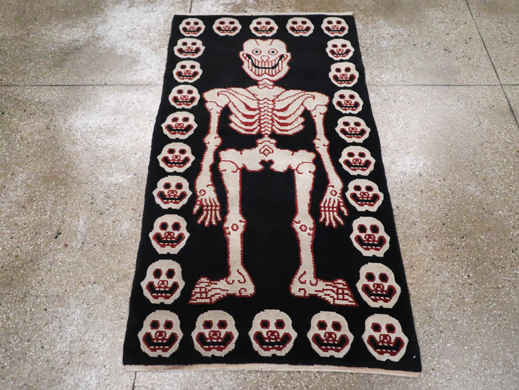 Vintage Tibetan Pictorial Throw Rug, No.28903 - Galerie Shabab