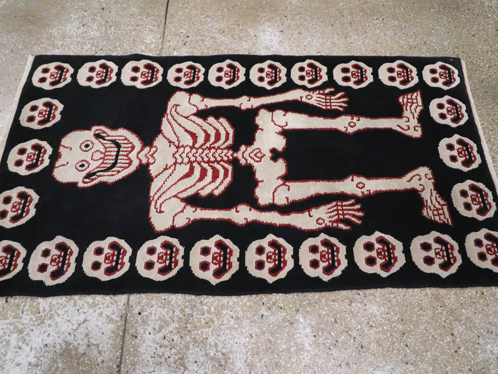 Vintage Tibetan Pictorial Throw Rug, No.28903 - Galerie Shabab