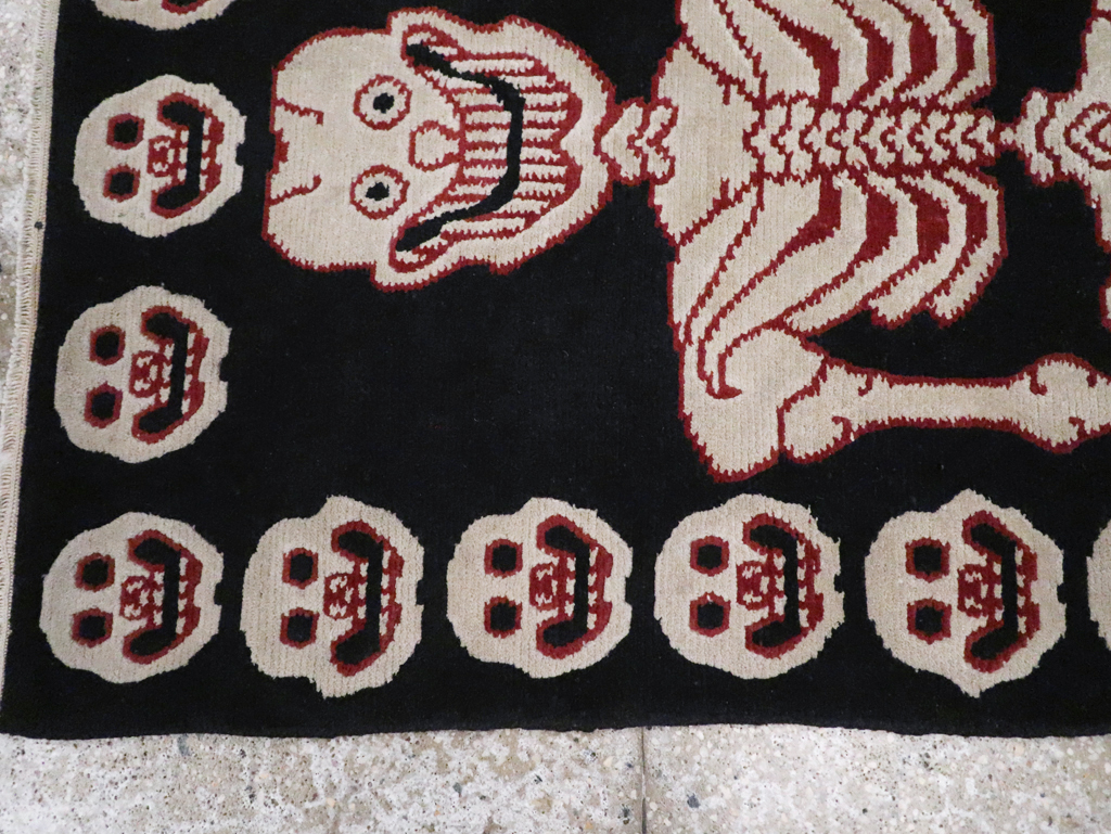 Vintage Tibetan Pictorial Throw Rug, No.28903 - Galerie Shabab