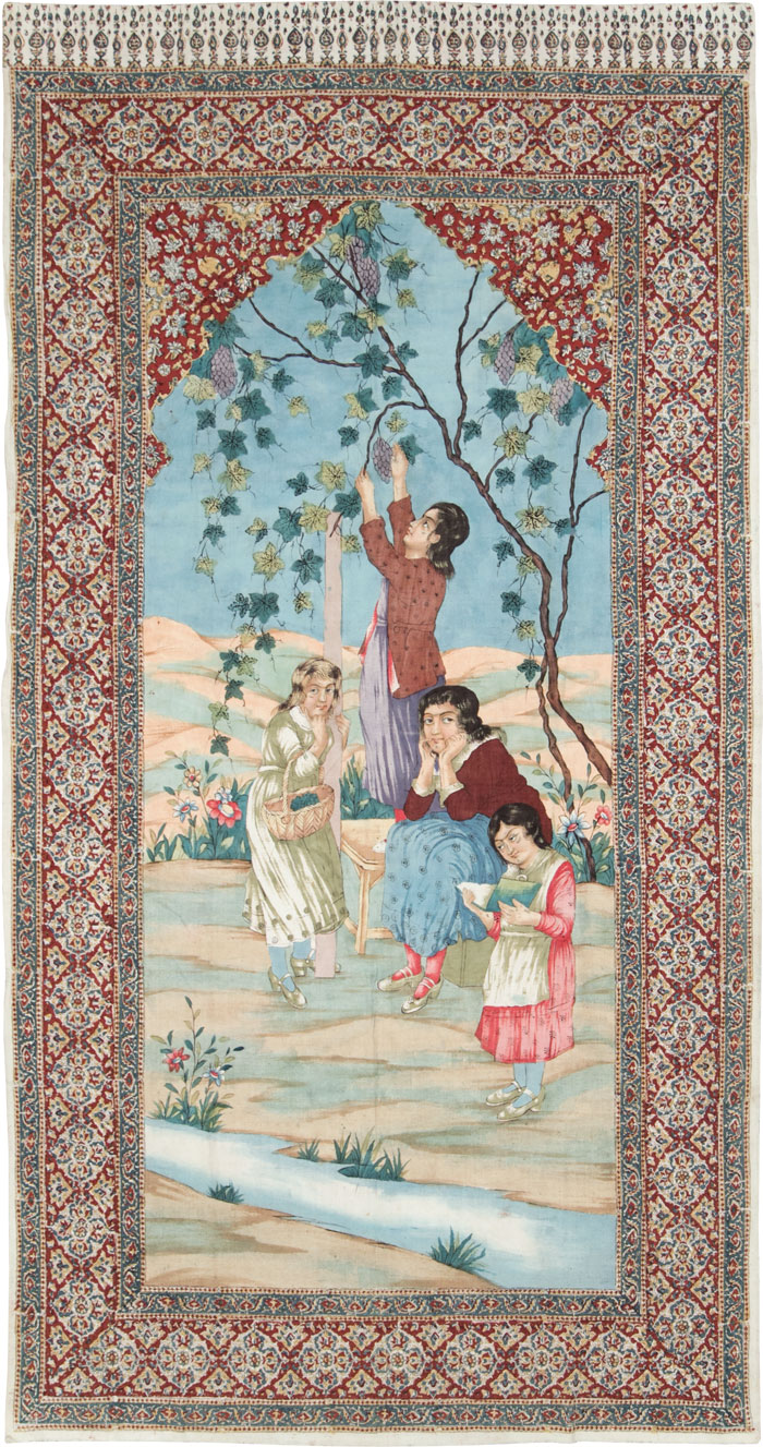 Vintage Persian Isfahan Ghalamkari Textile, No.28904 - Galerie Shabab