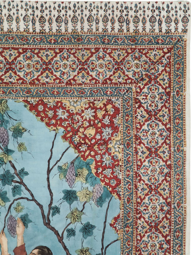 Vintage Persian Isfahan Ghalamkari Textile, No.28904 - Galerie Shabab