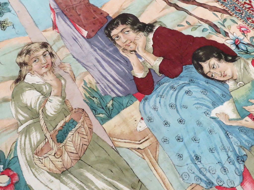 Vintage Persian Isfahan Ghalamkari Textile, No.28904 - Galerie Shabab