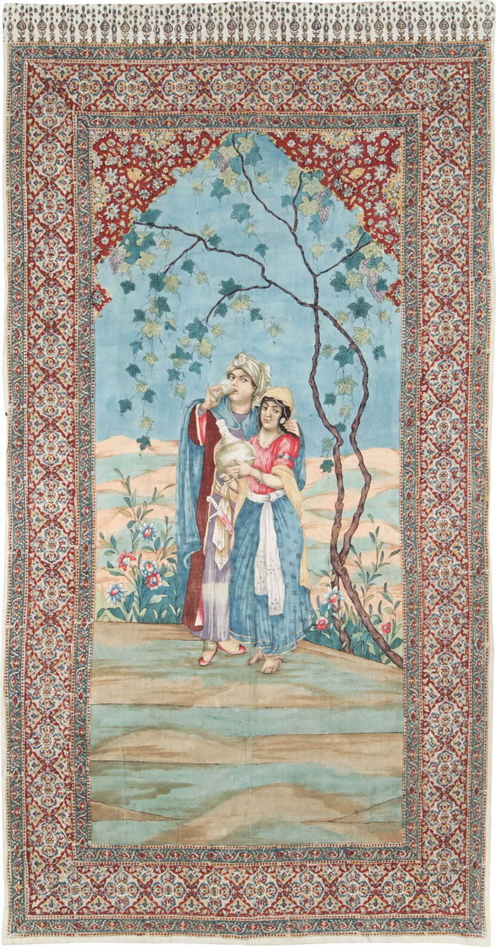 Vintage Persian Isfahan Ghalamkari Textile, No.28905 - Galerie Shabab