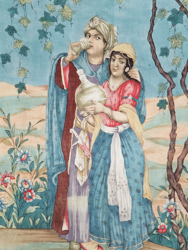 Vintage Persian Isfahan Ghalamkari Textile, No.28905 - Galerie Shabab