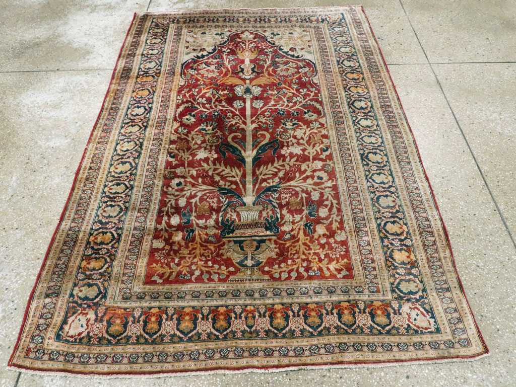 Antique Silk Persian Tabriz Rug, No.28906 - Galerie Shabab