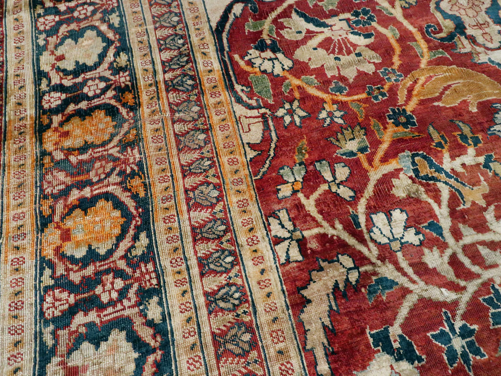 Antique Silk Persian Tabriz Rug, No.28906 - Galerie Shabab