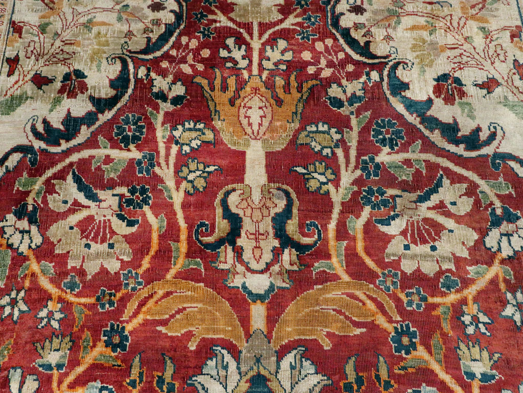 Antique Silk Persian Tabriz Rug, No.28906 - Galerie Shabab