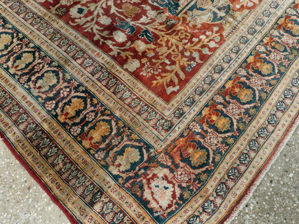 Antique Silk Persian Tabriz Rug, No.28906 - Galerie Shabab