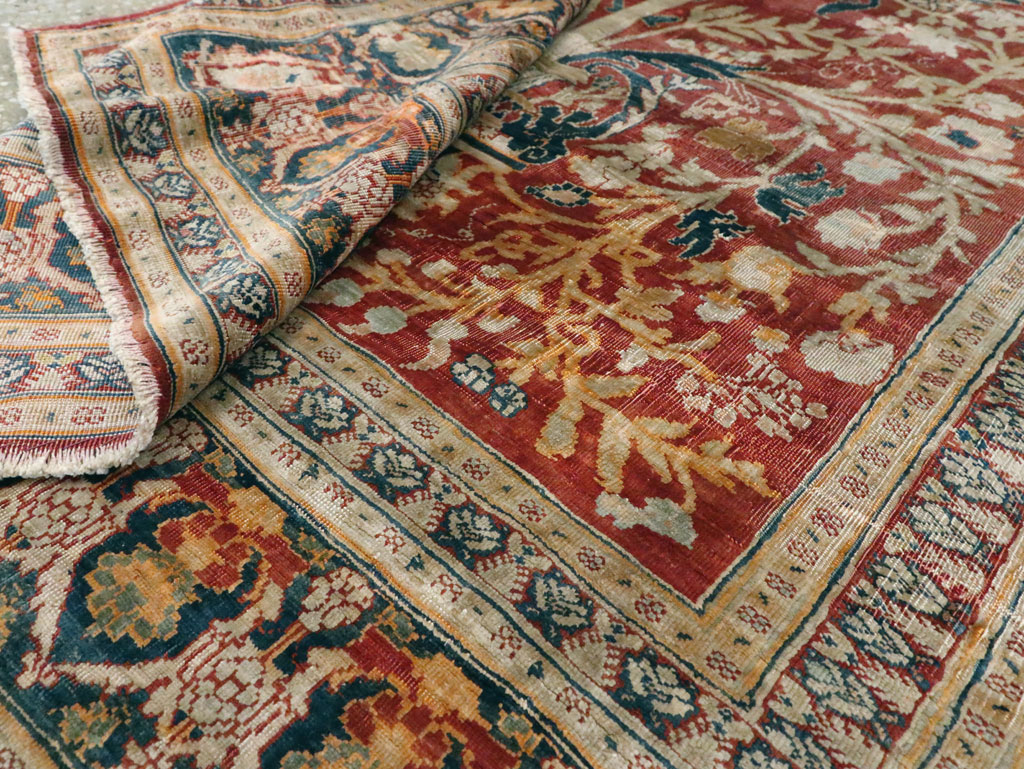 Antique Silk Persian Tabriz Rug, No.28906 - Galerie Shabab