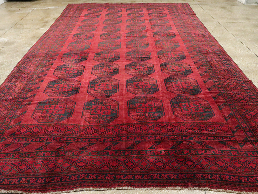 Vintage Central Asian Bokhara Large Room Size Carpet, No.28910 - Galerie Shabab