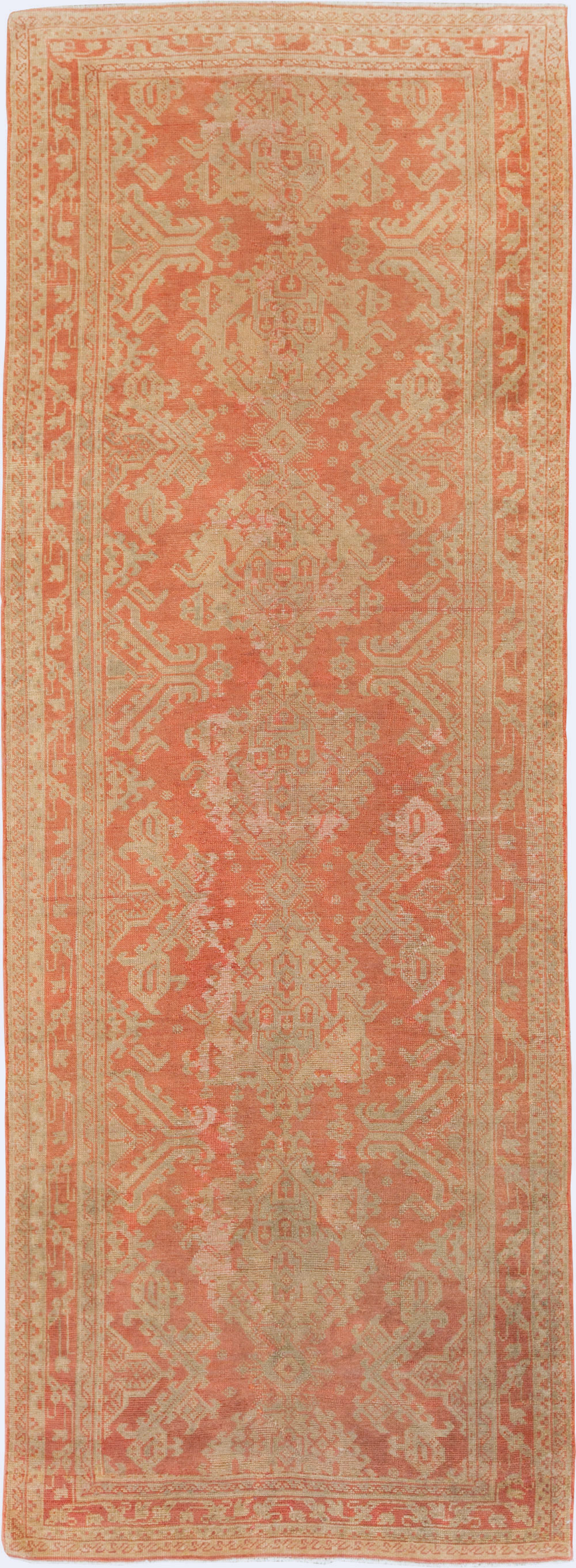 Vintage Turkish Oushak Wide Gallery Runner, No.28911 - Galerie Shabab