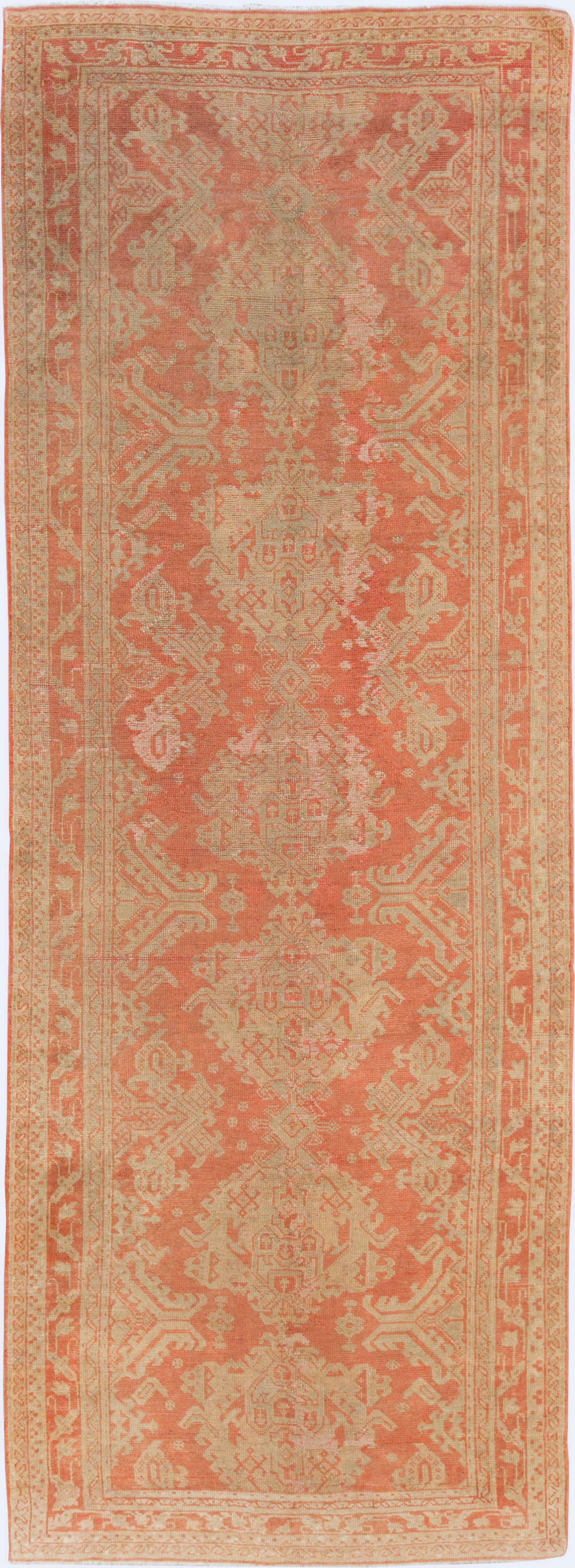 Vintage Turkish Oushak Wide Gallery Runner, No.28911 - Galerie Shabab