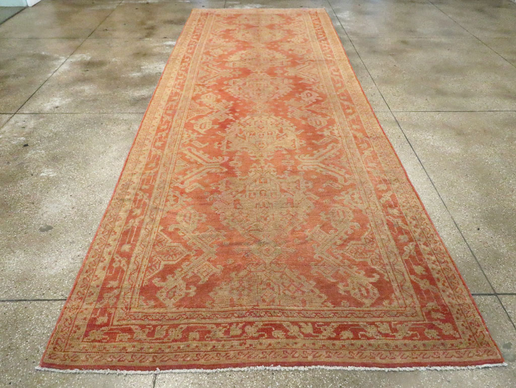 Vintage Turkish Oushak Wide Gallery Runner, No.28911 - Galerie Shabab
