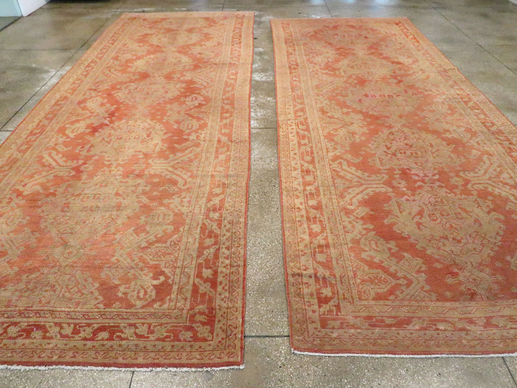 Vintage Turkish Oushak Wide Gallery Runner, No.28911 - Galerie Shabab