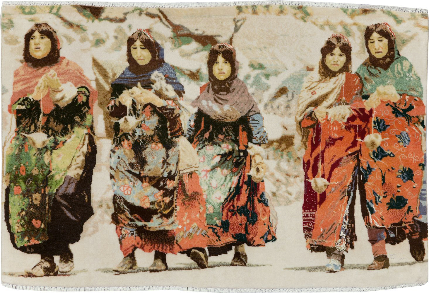 Vintage Persian Pictorial Tabriz Rug, No.28933 - Galerie Shabab