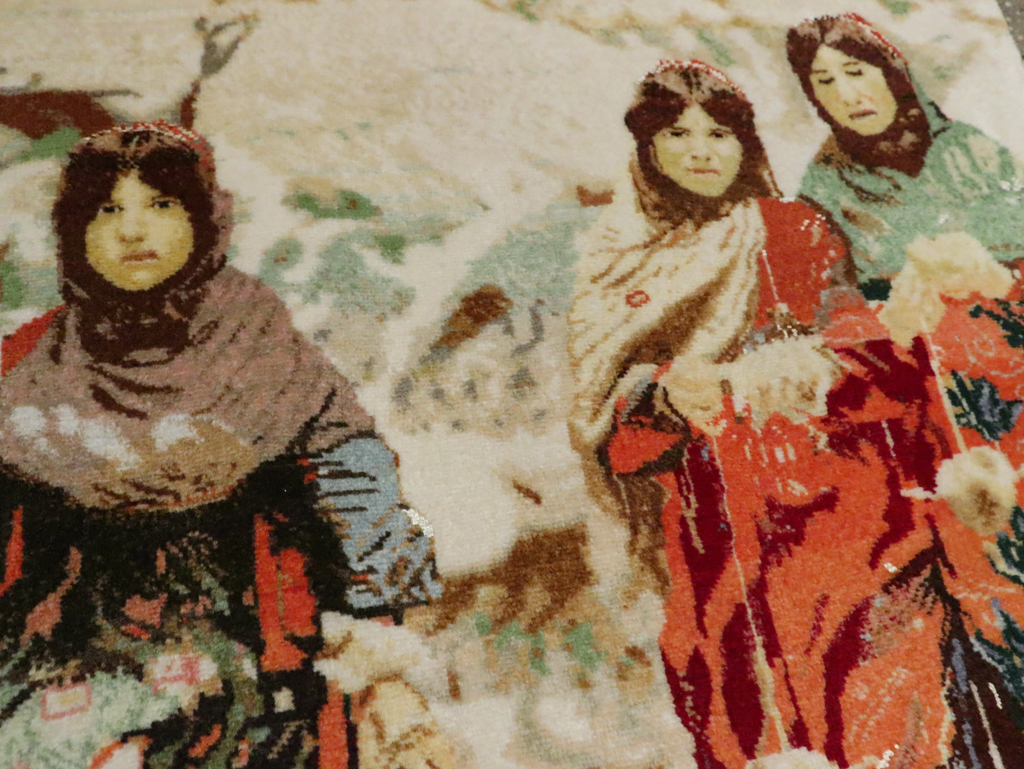 Vintage Persian Pictorial Tabriz Rug, No.28933 - Galerie Shabab