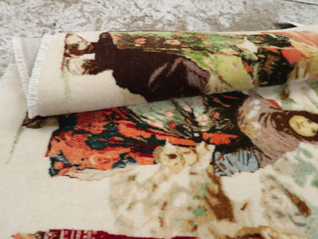 Vintage Persian Pictorial Tabriz Rug, No.28933 - Galerie Shabab