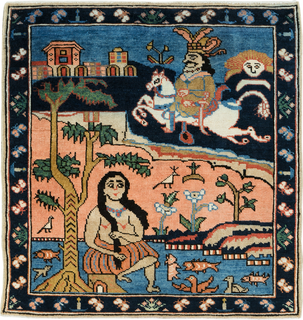 Vintage Pictorial Tabriz Rug, No.28934 - Galerie Shabab