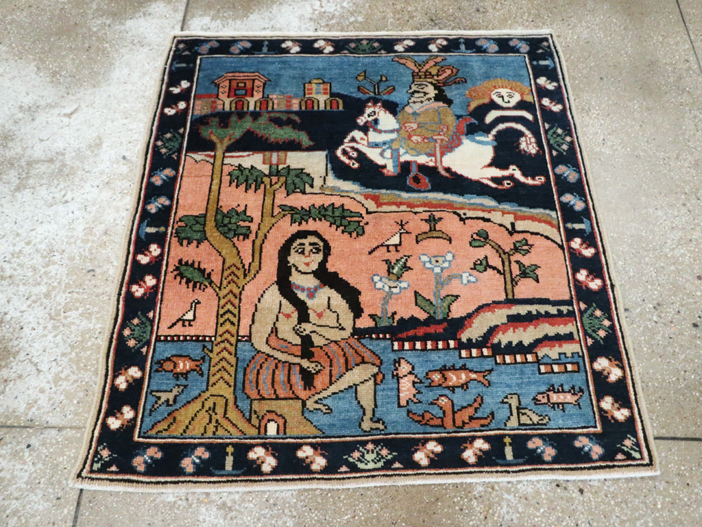 Vintage Pictorial Tabriz Rug, No.28934 - Galerie Shabab