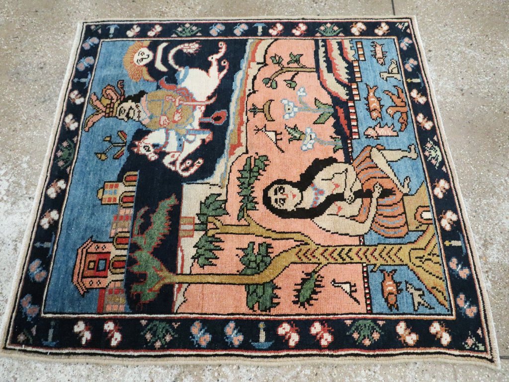 Vintage Pictorial Tabriz Rug, No.28934 - Galerie Shabab