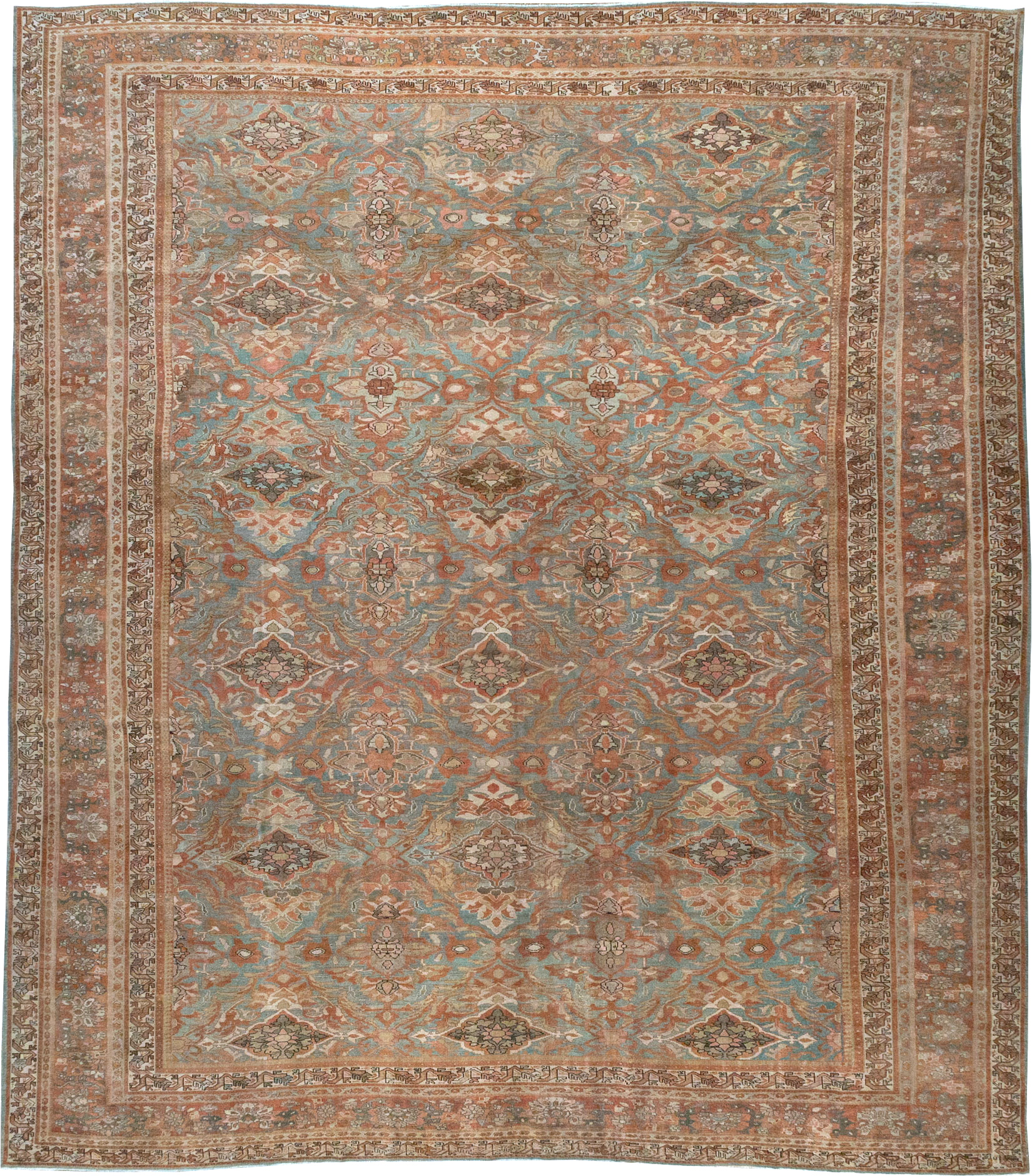 Antique Persian Malayer Large Square Carpet, No.28936 - Galerie Shabab