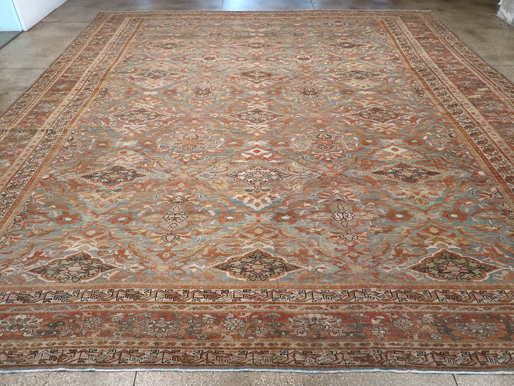 Antique Persian Malayer Large Square Carpet, No.28936 - Galerie Shabab