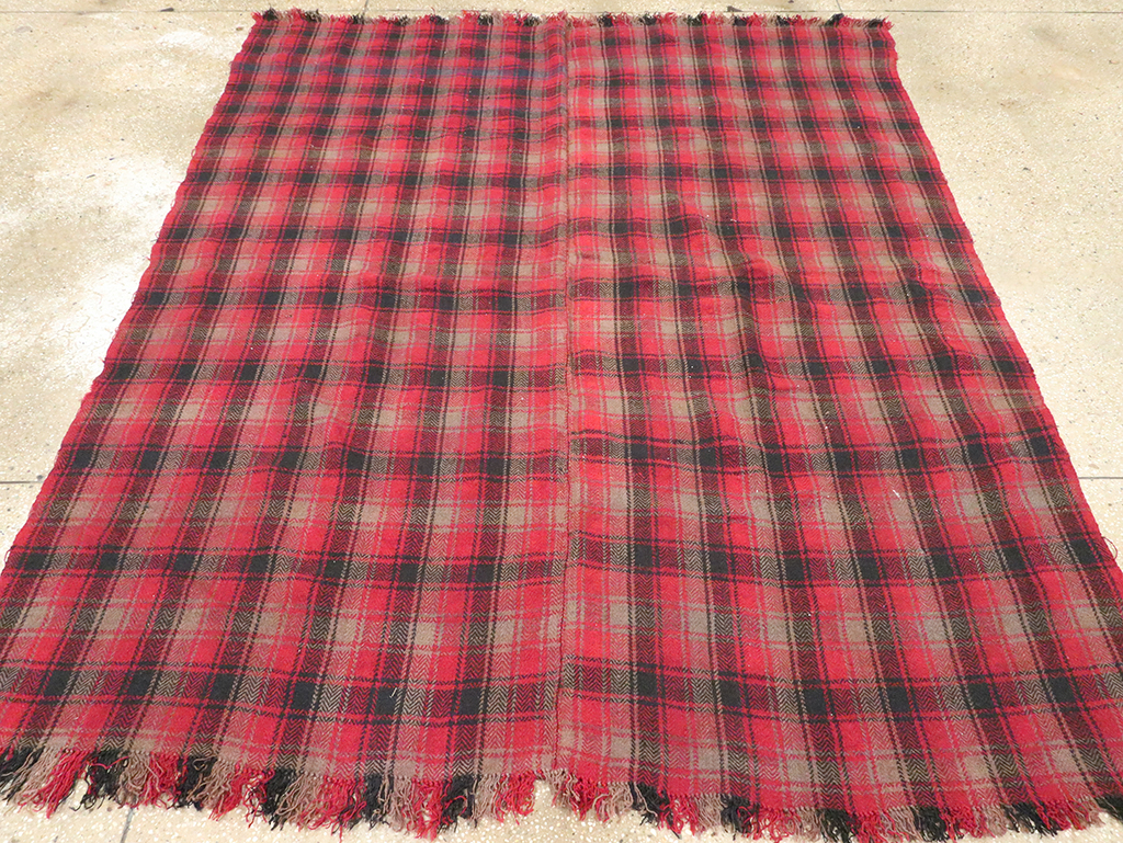 Vintage Persian Plaid Textile, No.28942 - Galerie Shabab