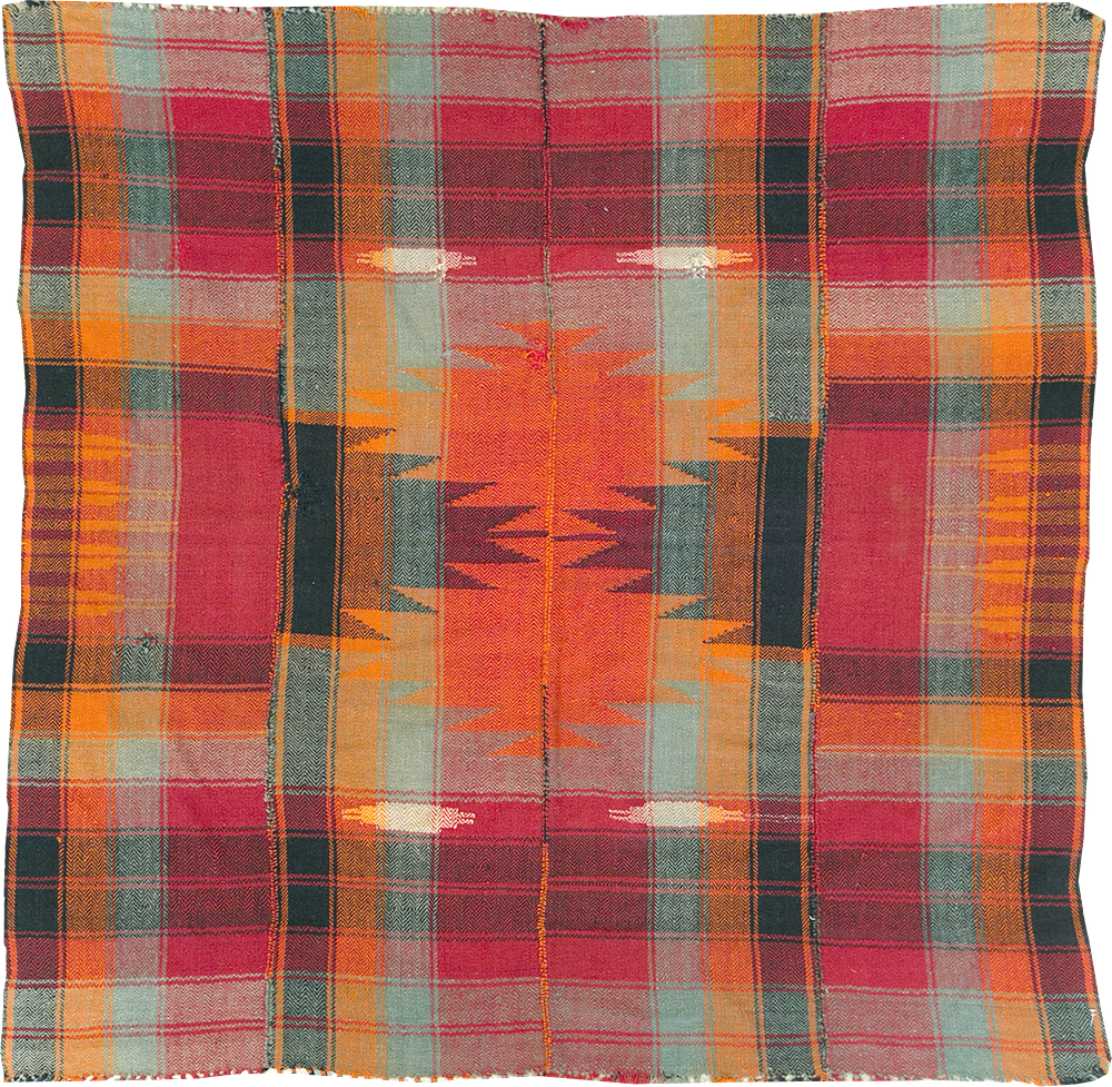 Vintage Persian Square Textile Flatweave, No.28960 - Galerie Shabab