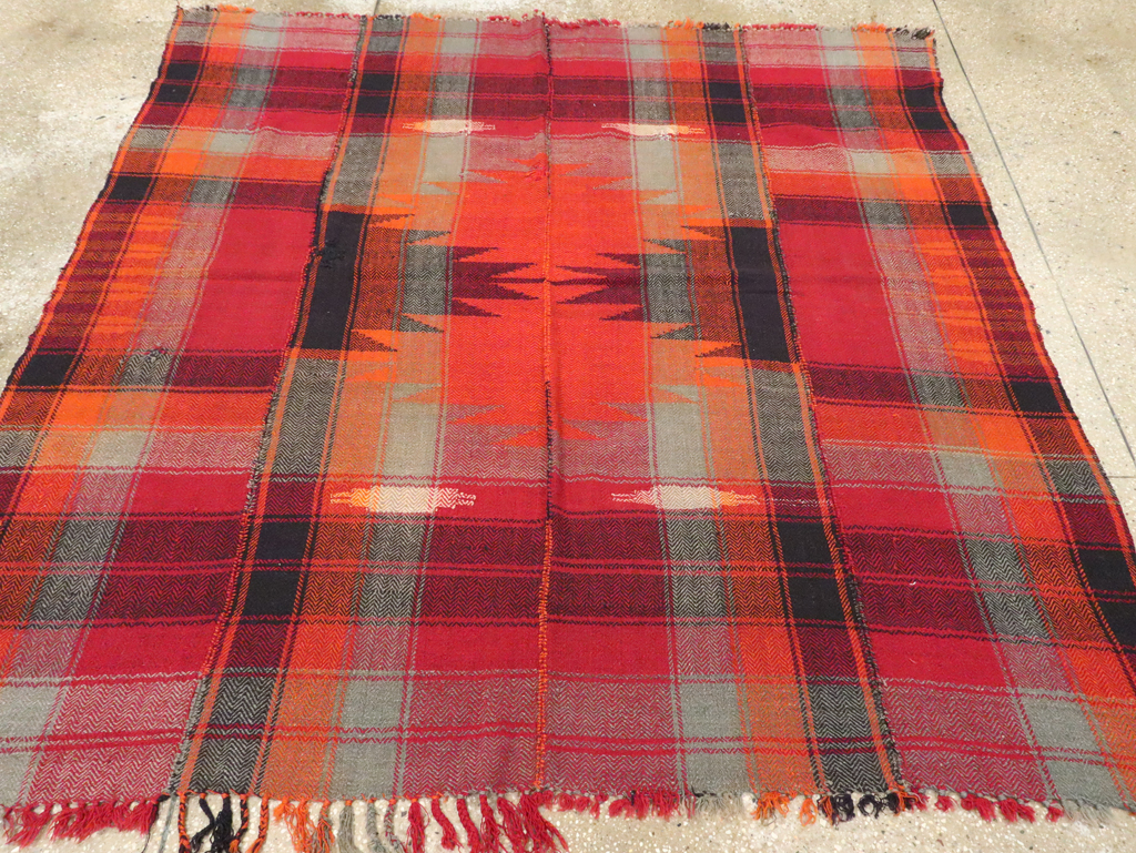 Vintage Persian Square Textile Flatweave, No.28960 - Galerie Shabab