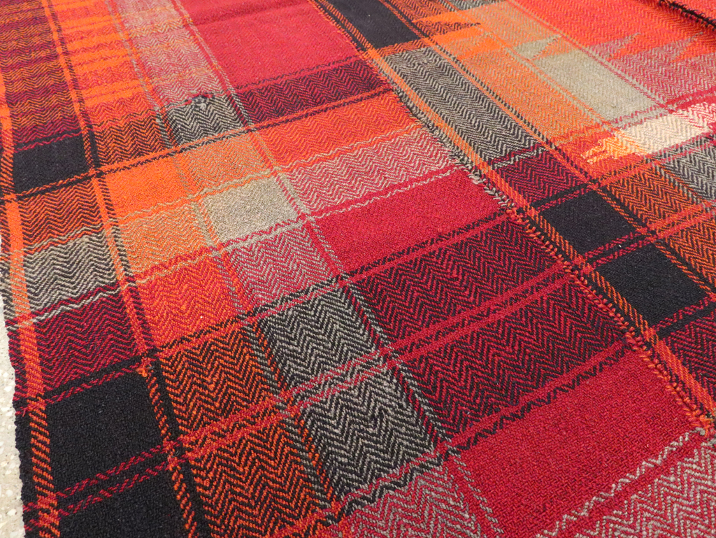 Vintage Persian Square Textile Flatweave, No.28960 - Galerie Shabab