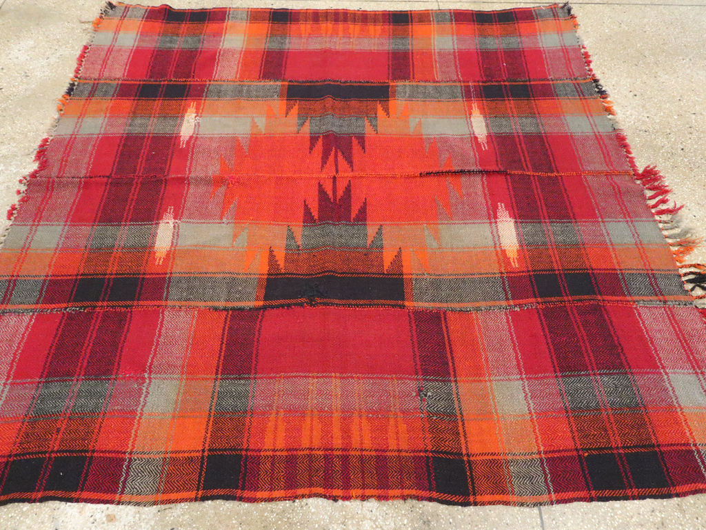 Vintage Persian Square Textile Flatweave, No.28960 - Galerie Shabab