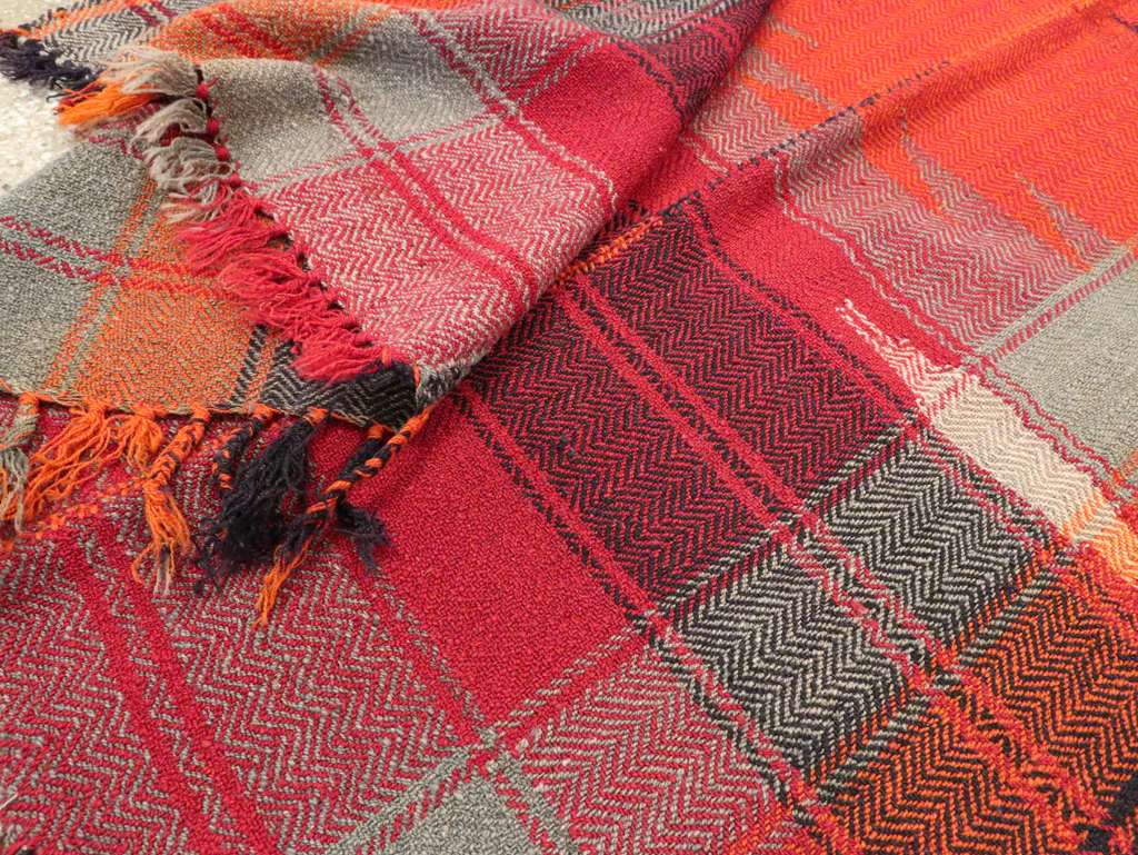 Vintage Persian Square Textile Flatweave, No.28960 - Galerie Shabab