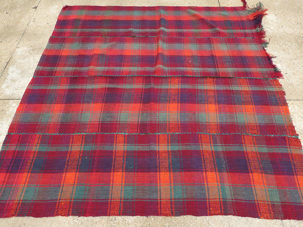 Vintage Persian Plaid Textile, No.28961 - Galerie Shabab