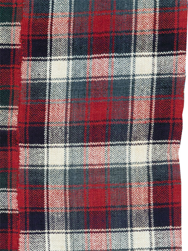 Vintage Persian Square Plaid Textile, No.28966 - Galerie Shabab