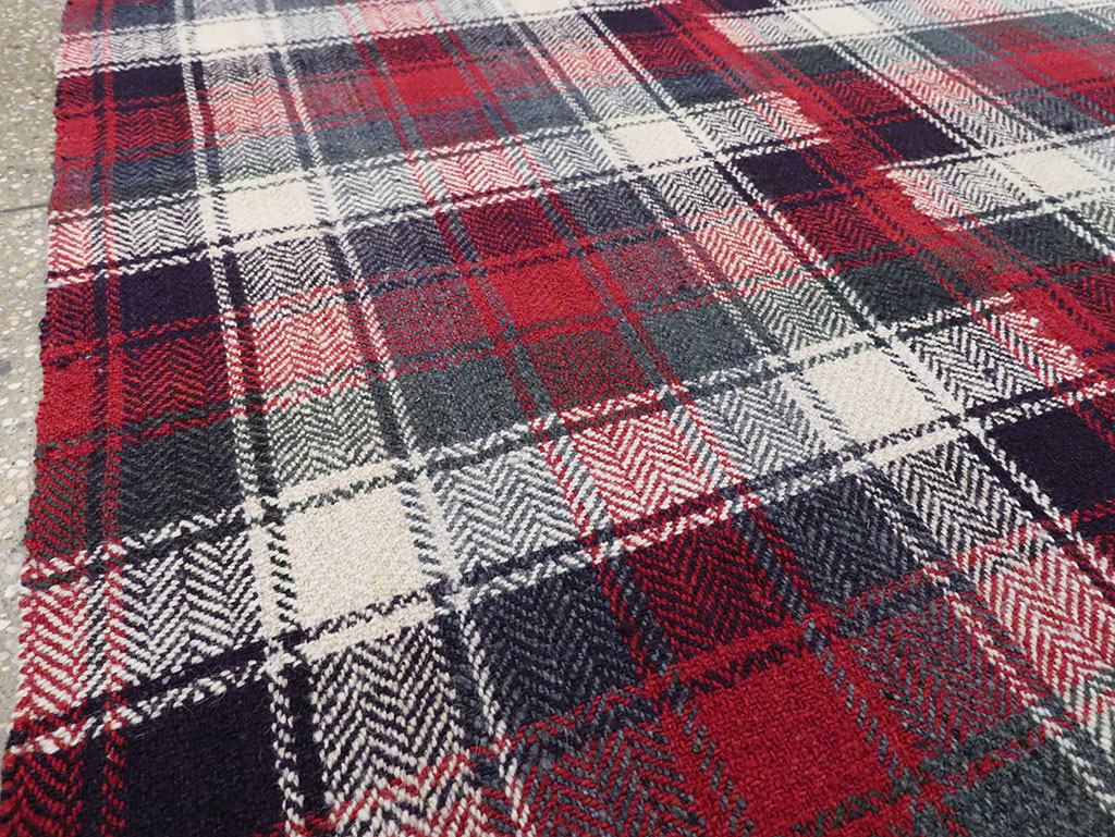 Vintage Persian Square Plaid Textile, No.28966 - Galerie Shabab