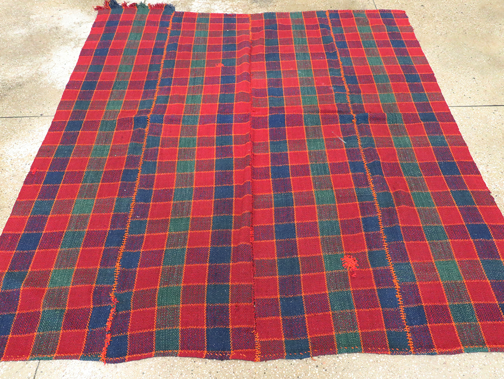 Vintage Persian Plaid Textile, No.28973 - Galerie Shabab