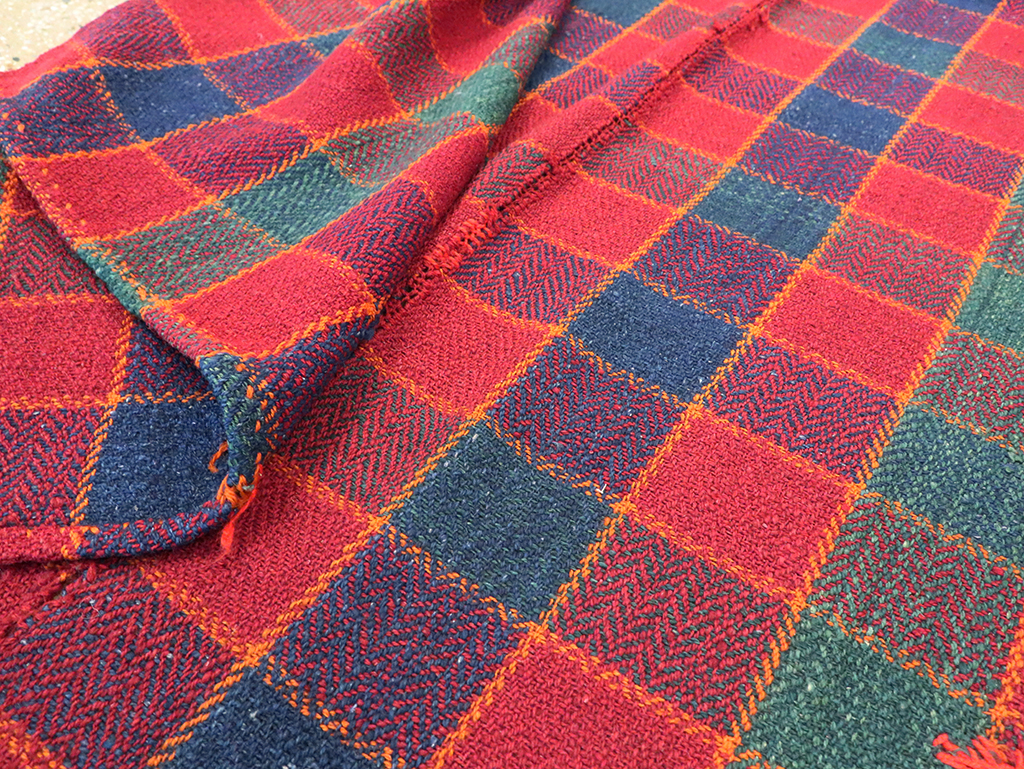 Vintage Persian Plaid Textile, No.28973 - Galerie Shabab