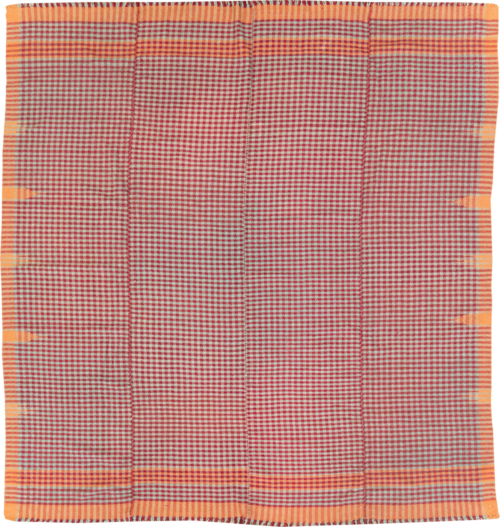 Vintage Persian Square Textile Flatweave, No.28985 - Galerie Shabab