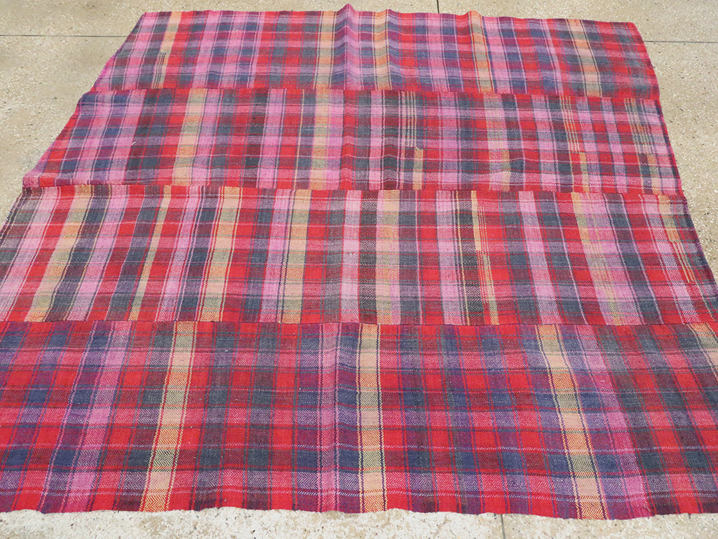 Vintage Persian Plaid Textile, No.28986 - Galerie Shabab