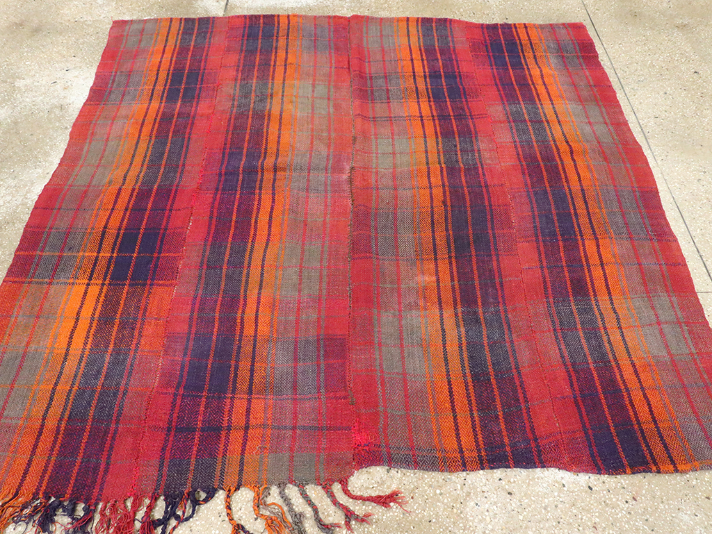 Vintage Persian Plaid Textile, No.29021 - Galerie Shabab