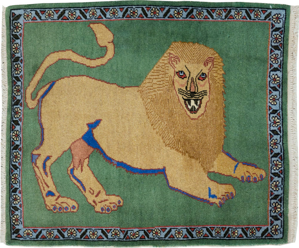 Vintage Persian Pictorial Tabriz Rug (Pair: 2 of 2), No.29060 - Galerie Shabab